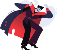 Hand Drawn halloween cute vampire in flat style png