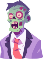 mão desenhado dia das Bruxas zumbi dentro plano estilo png