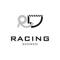 Initial Letter RD Racing Icon Logo Design Template vector