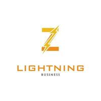 Initial Letter Z Lightning Icon Logo Design Template vector