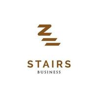 Initial Letter Z Stairs Icon Logo Design Template vector