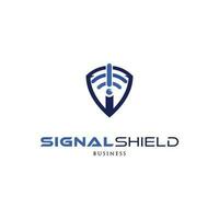 Signal Shield Icon Logo Design Template vector