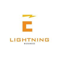 Initial Letter E Lightning Icon Logo Design Template vector