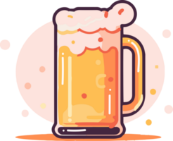 Hand Drawn beer glass in flat style png