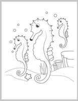 Ocean Animals Worksheets - Coloring Pages vector