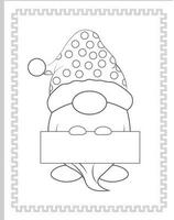 Gnome Coloring Pages for Kids vector