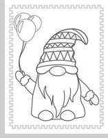 Gnome Coloring Pages for Kids vector