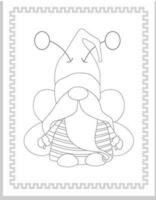 Gnome Coloring Pages for Kids vector