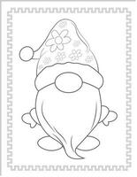 Gnome Coloring Pages for Kids vector