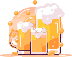 mão desenhado Cerveja vidro dentro plano estilo png