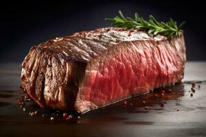 stock photo of wagyu beef well done steak Roast food photography Generative AI