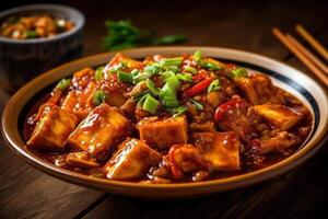 stock photo of Ma Po TofuMa Po tofu Mp duf Pockmarked Granny beancurd food photography