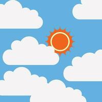 vector illustration of a unique and simple cloud and sun shape