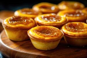 stock photo of Chinese custard tarts is a kind of custard tart food photography