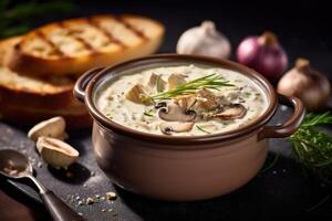 mushroom shoup cream Food Photography photo