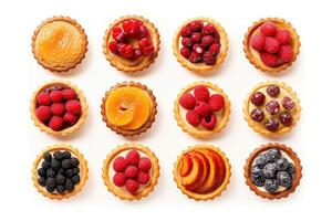 tarts flat lay Food Photography AI Generated photo