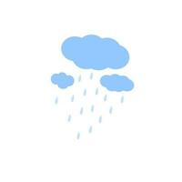 nube con lluvia gotas sencillo dibujos animados vector ilustración para niños, naturaleza diseño elemento para estacional verano decoración, tarjeta, invitación, póster, ambiental concepto