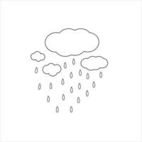 nube con lluvia gotas sencillo dibujos animados garabatear vector ilustración para niños, naturaleza diseño elemento para estacional verano decoración, tarjeta, invitación, póster, ambiental concepto