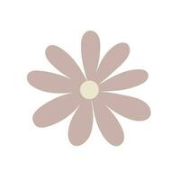 Simple pastel-colored flower in flat style vector illustration, symbol of spring, cozy home, spring Easter holidays celebration decor, clipart for cards, banner, springtime decoration