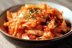 stock photo of Kimchi is a traditional Korean banchan consisting of salted and fermented vegetables food photography