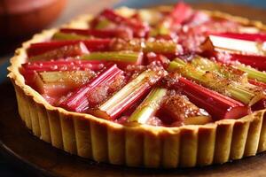 a rhubarb tart is a tart filled with rhubarb photography photo