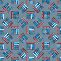 Calculator with Ruler vector Mathematics colored seamless pattern