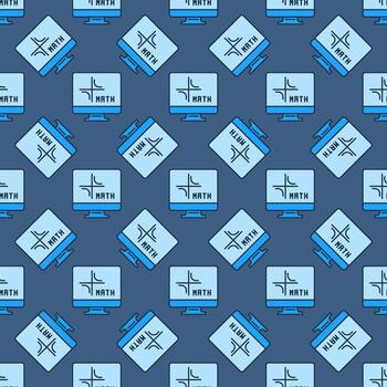matemáticas computadora vector matemáticas ordenador personal concepto azul sin costura modelo