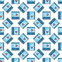 Math Online Video vector Mathematics Science learning concept colored seamless pattern
