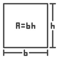 A bh vector Area of a Rectangle concept outline icon or symbol