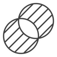 Intersecting Circles vector merge concept thin line icon