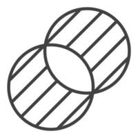 Intersecting Circles vector merge concept thin line icon