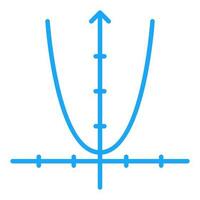 Math Function Graph vector concept blue minimal icon or sign