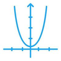 Math Function Graph vector concept blue minimal icon or sign