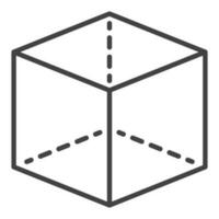 Cube vector concept minimal icon in outline style