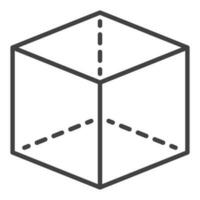 Cube vector concept minimal icon in outline style