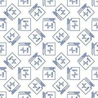 Math Paper with Pen vector Mathematics concept line seamless pattern