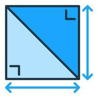 2D Square Geometric Shape vector Math concept colored icon