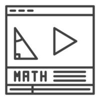 matemáticas en línea vídeo vector en línea clase aprendizaje concepto línea icono