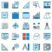 Math creative icons set. Mathematics Science concept colored vector signs