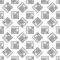 Calculator with Ruler vector Math Education concept line seamless pattern