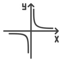 matemáticas grafico con flechas vector concepto contorno icono o firmar