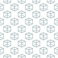Cube vector concept minimal thin line seamless pattern