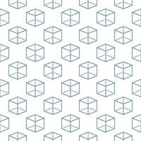 Cube vector concept minimal thin line seamless pattern