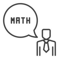 Math Teacher or Student vector Mathematics Science concept line icon