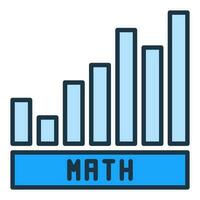 Math Bar Graph vector Mathematics concept blue icon