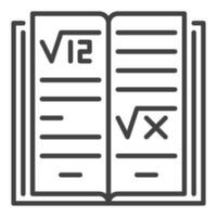 Mathematics Book vector Math Education and Learning concept outline icon