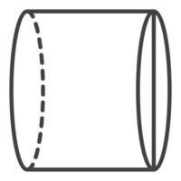 Cylinder vector elementary geometry concept thin line simple icon