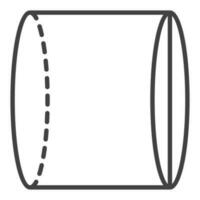 Cylinder vector elementary geometry concept thin line simple icon