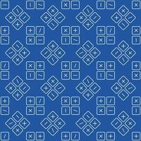 Basic Maths signs vector concept blue line seamless pattern