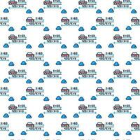 Mathematics Task with Car vector colored seamless pattern